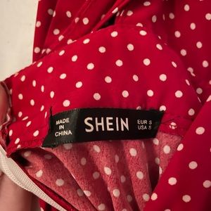 Red and white polkas or summer dress. Lovely for summer and sunny days shopping.